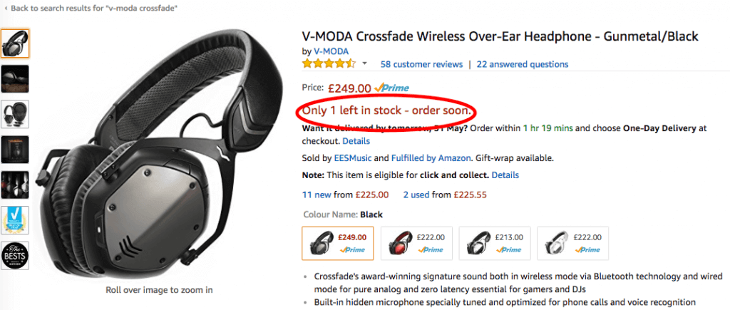amazon only 1 in stock 1024x435 1 - This Is Why Your Facebook Ad ROI Sucks